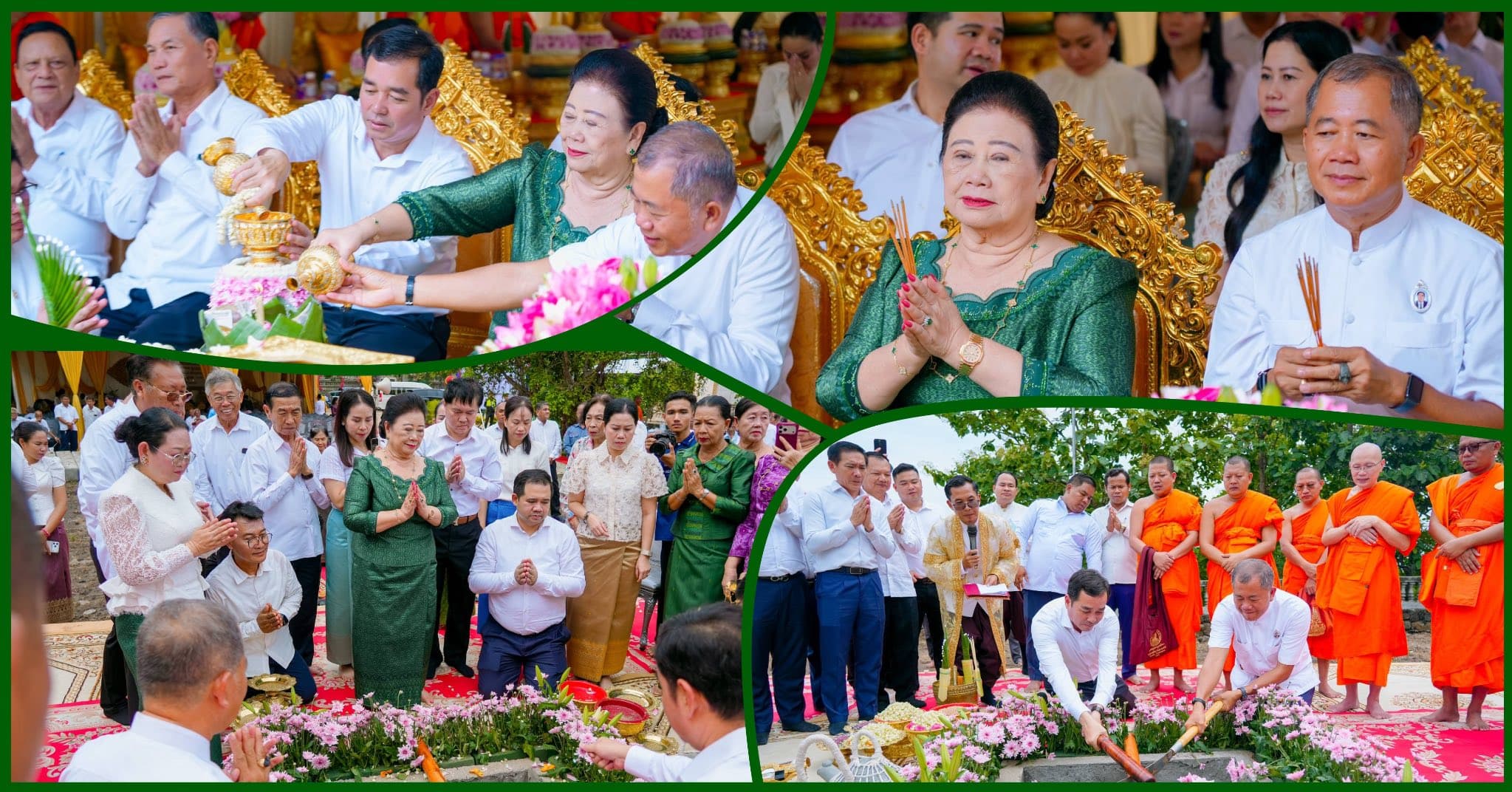 អបអរសាទរ ពិធីបញ្ចុះបឋមសិលាសាងសង់សាលាបុណ្យថ្មី នៅវត្តសុវណ្ណគិរីរតនៈ ហៅវត្តភ្នំប្រុស