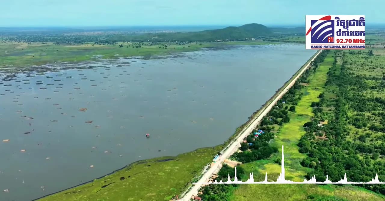 ថ្នាក់ដឹកនាំក្រសួងធនធានទឹក ចុះពិនិត្យប្រព័ន្ធធារាសាស្ត្រអាងកំពីងពួយ និងរៀបចំផែនការបង្កើនសមត្ថភាពស្រោចស្រពបន្ថែម នៅខេត្តបាត់ដំបង