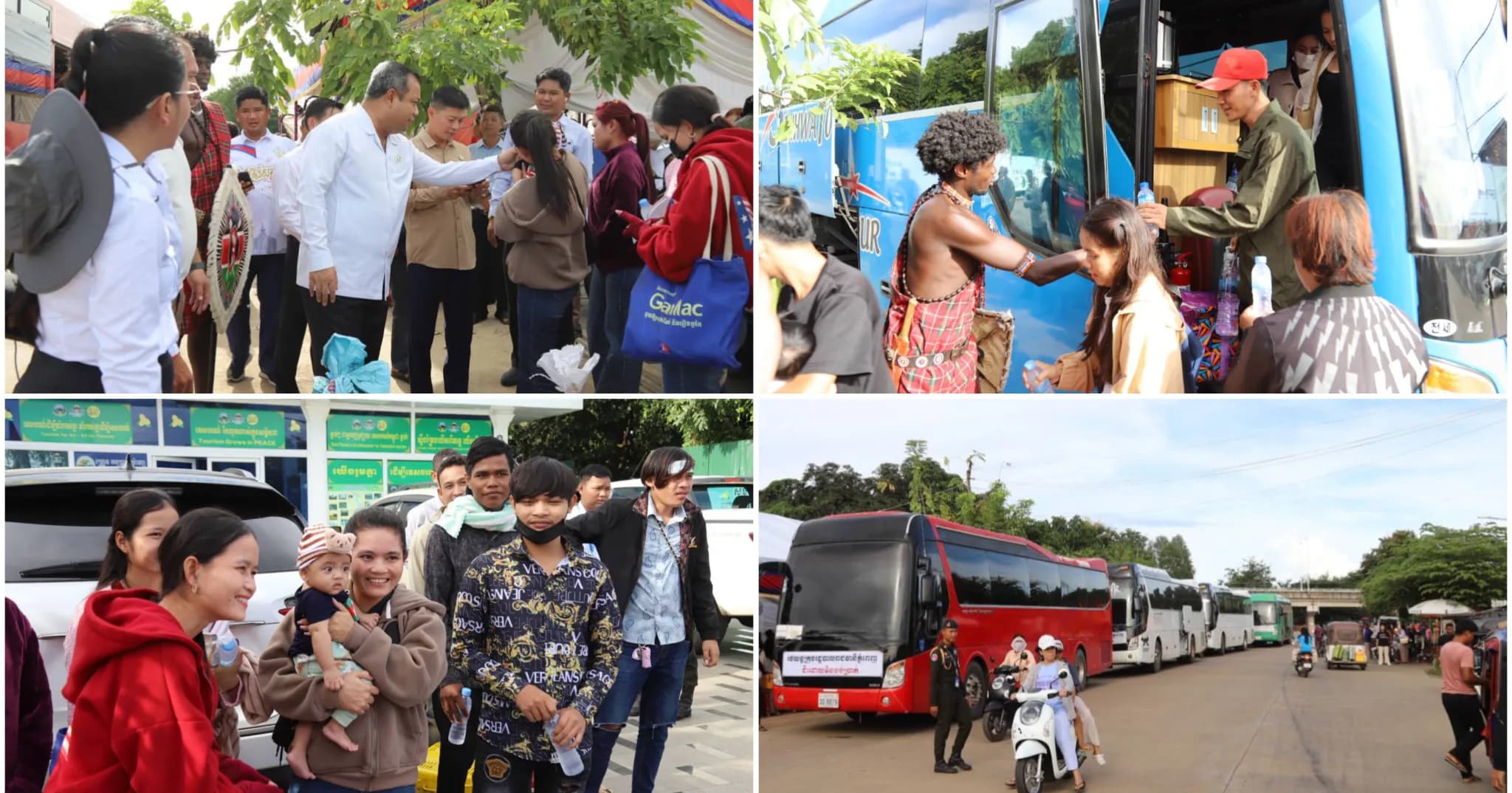 អភិបាលខេត្តស្ទឹងត្រែង ទទួលស្វាគមន៍ប្រជាពលរដ្ឋ និងកម្មករនិយោជិតជាង ១.២០០នាក់ ដែលវិលត្រឡប់មកស្រុកកំណើត ក្នុងឱកាសបុណ្យភ្ជុំបិណ្ឌ តាមរថយន្តក្រុងឥតគិតថ្លៃ