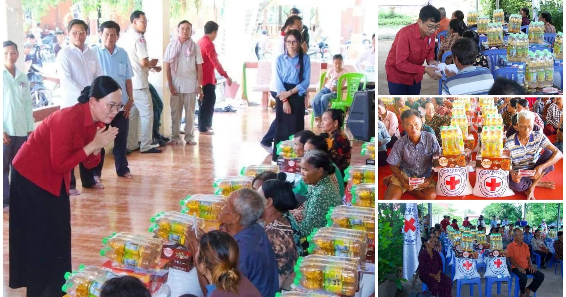 សាខាកាកបាទក្រហមកម្ពុជាខេត្តកំពតនាំអំណោយមនុស្សធម៌ជូនពលរដ្ឋរងគ្រោះដោយខ្យល់កន្ត្រាក់២០៩គ្រួសារ